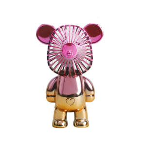 Two-Tone Cerise Gold Bear Fan