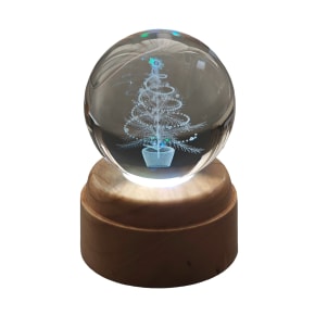 The Magic of Christmas Rotating 3D Crystal Globe L