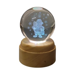Santa's Snowflakes Rotating 3D Crystal Globe Light