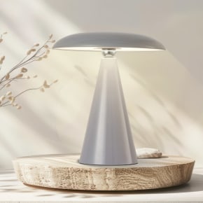 Mushroom Lamp 26cm - Light Grey
