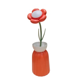 Daisy Flower Lamp with Vase - Orange