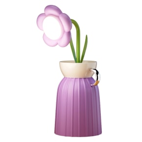Daisy Flower Lamp with Vase - Purple