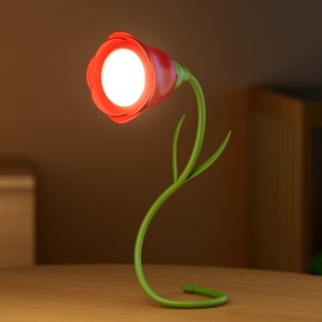 Rose Flower Stem Lamp - Red