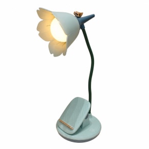 Flower Desk Lamp with Clip - Blue