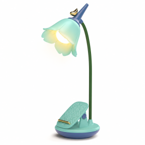 Flower Desk Lamp with Clip - Blue