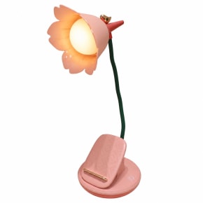 Flower Desk Lamp with Clip - Pink