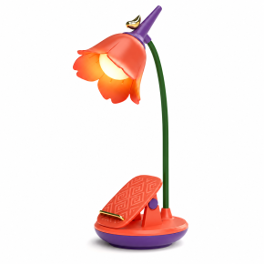 Flower Desk Lamp with Clip - Red