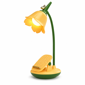 Flower Desk Lamp with Clip - Yellow