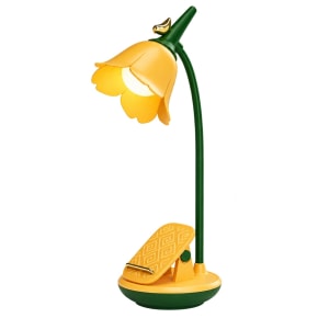 Flower Desk Lamp with Clip - Yellow