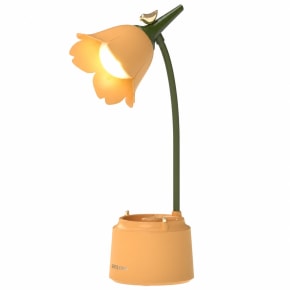 Flower Desk Lamp with Pen Holder - Yellow