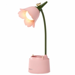 Flower Desk Lamp with Pen Holder - Pink