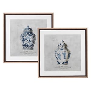 Coach House Set of 2 Chinoisery Urn Pictures