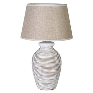 Coach House White Washed Ring Lamp with Shade