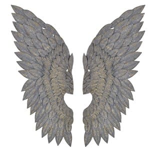 Coach House Pair of Metal Feather Effect Wings