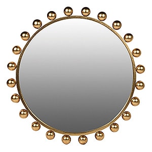 Gold Bobble Edge Round Wall Mirror