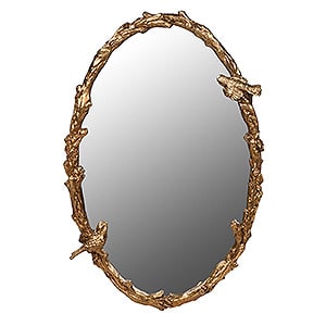 Antique Gold Birds Wall Mirror