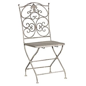 Grey-Wash Metal Folding Chair
