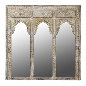 Wooden Triple Mirror