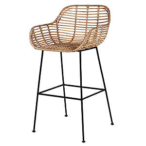 Natural Rattan Counter Height Stool