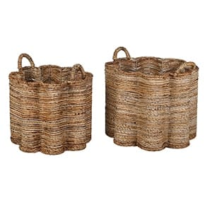 Set of 2 Natural Scallop Baskets