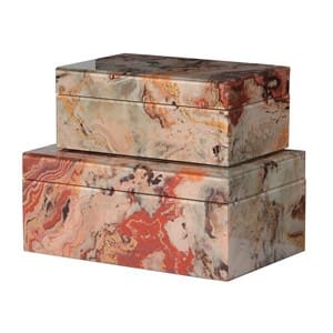 Coach House Set of 2 Marble Effect Boxes