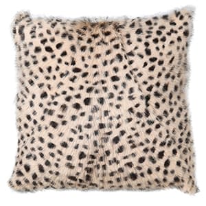 Coach House Leopard Print Goat Fur Cushion Cover