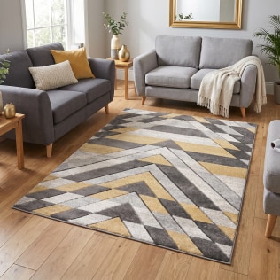 Asher Rug Grey-Mustard