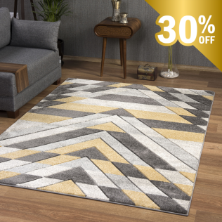 Asher Rug Grey-Mustard