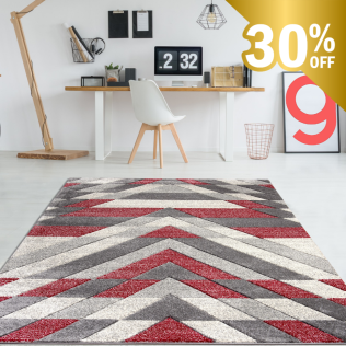 Asher Rug Grey-Red