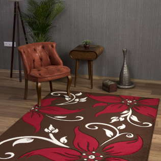 Primrose Rug Choc-Red