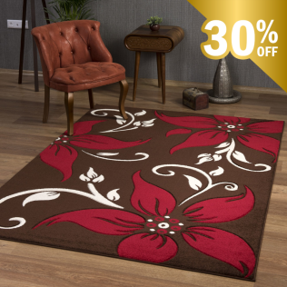 Primrose Rug Choc-Red