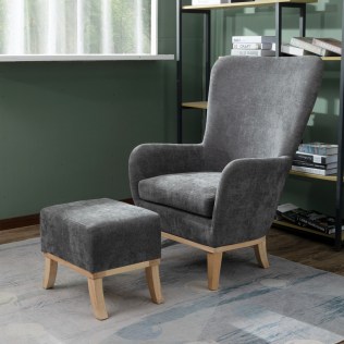 Chair + Footstool 1986 Dark Grey