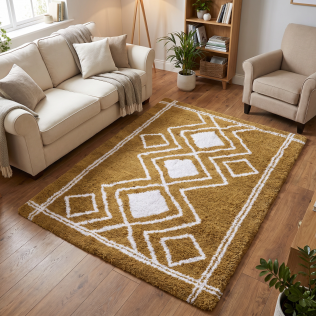 Ashton Rug - Mustard Cream 04