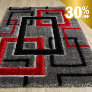 Mercury Rug - Grey Red