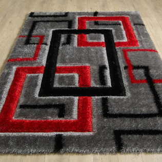 Mercury Rug - Grey Red