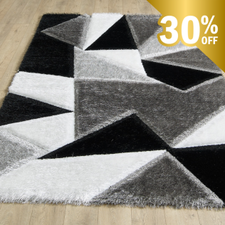Pluton Rug - Black Grey