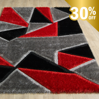 Pluton Rug - Grey Red