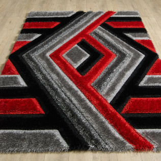 Saturn Rug - Grey Red