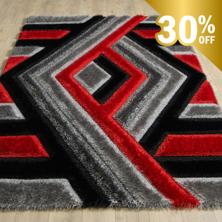 Saturn Rug - Grey Red