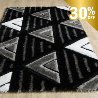 Venus Rug - Black Grey