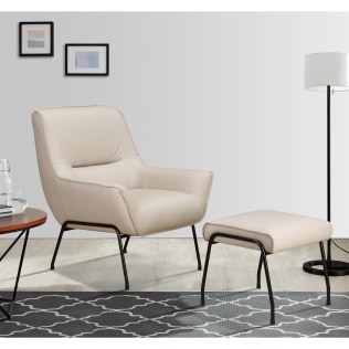 Lindo Chair + Stool (Cream Leather)