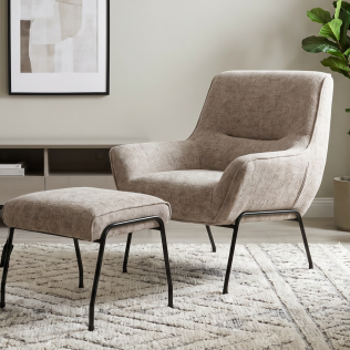 Lindo Chair + Stool (Oatmeal Fabric)