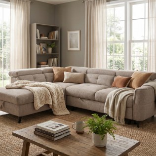 Samantha Corner Sofa Brown