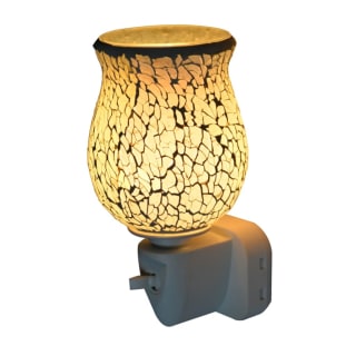 White Glow Crackle Tulip Mosaic Warmer