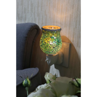 Green Crackle Mosaic Warmer