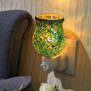 Green Crackle Mosaic Warmer
