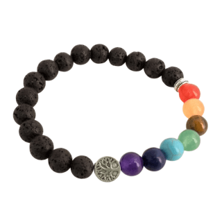 TOL Chakra 7 colours Lava Rock Bracelet