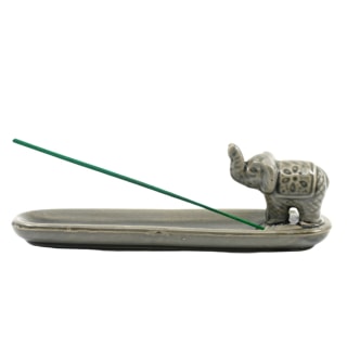 Grey Ceramic Elephant Incense Ash Catcher