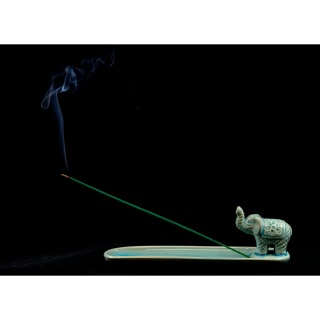 Turquoise Ceramic Elephant Incense Ash Catcher