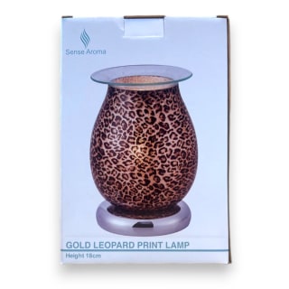 Leopard Print Lamp Gold wt Silver Base